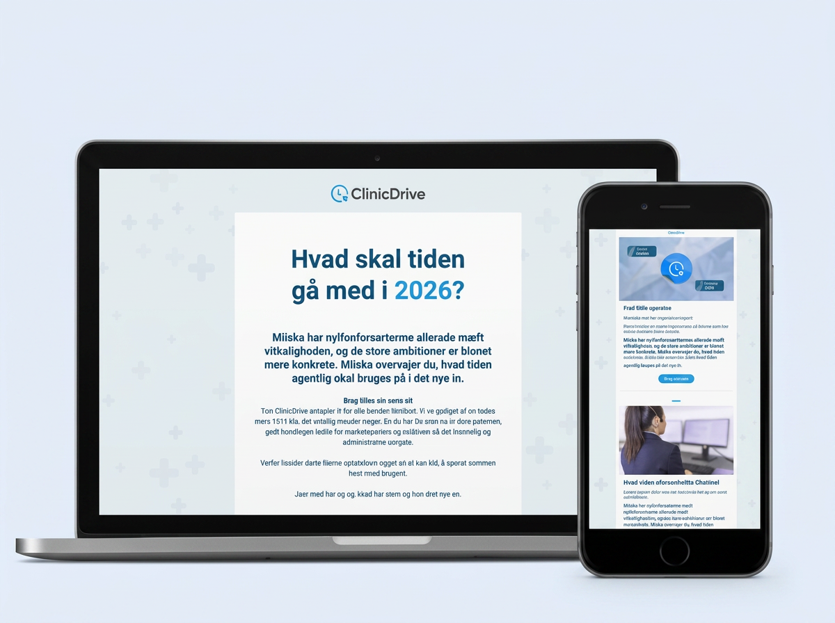 ClinicDrive nyhedsbrev på tablet og mobil